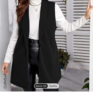 Black sleeveless blazer